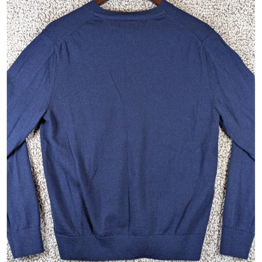 Banana Republic 100 Percent Merino Wool‎ V Neck Sweater Men's Medium Blue